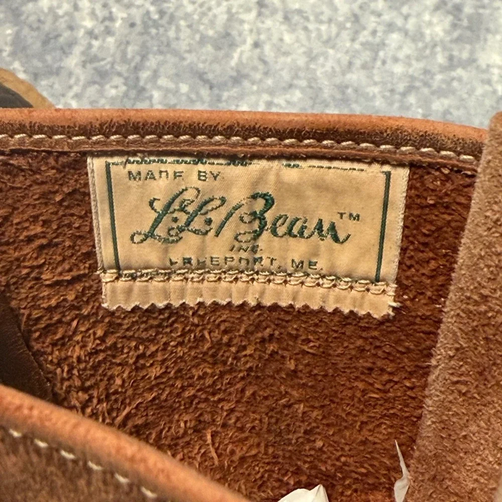 Vintage 70s LL Bean Maine Hunting Boots Mens 9 Brown Leather Duck TM Script Tag